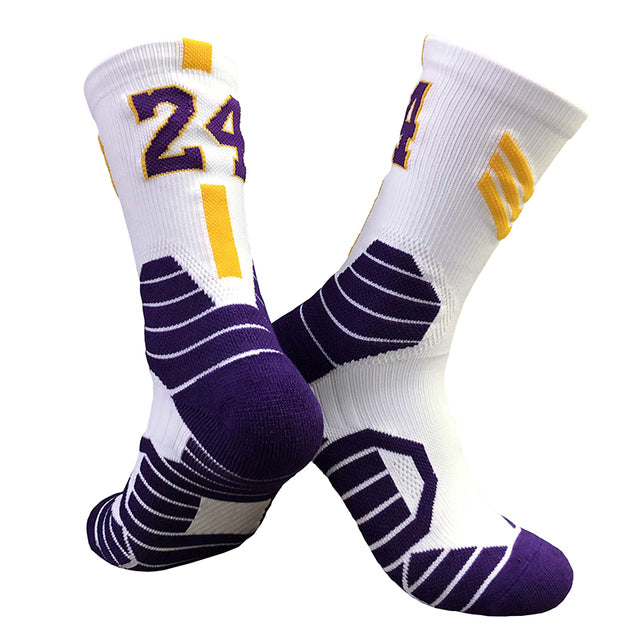 Kobe Bryant Takeover High Performance Socks - White/Purple