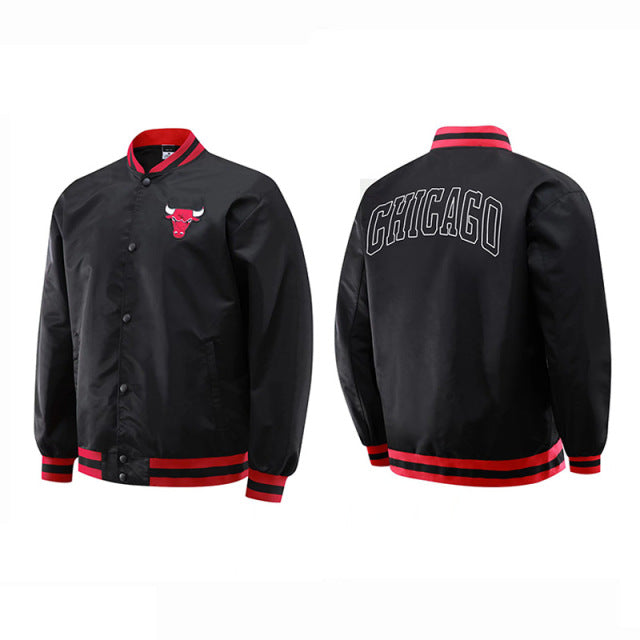 Bulls Light Bomber Jacket - Black/Red