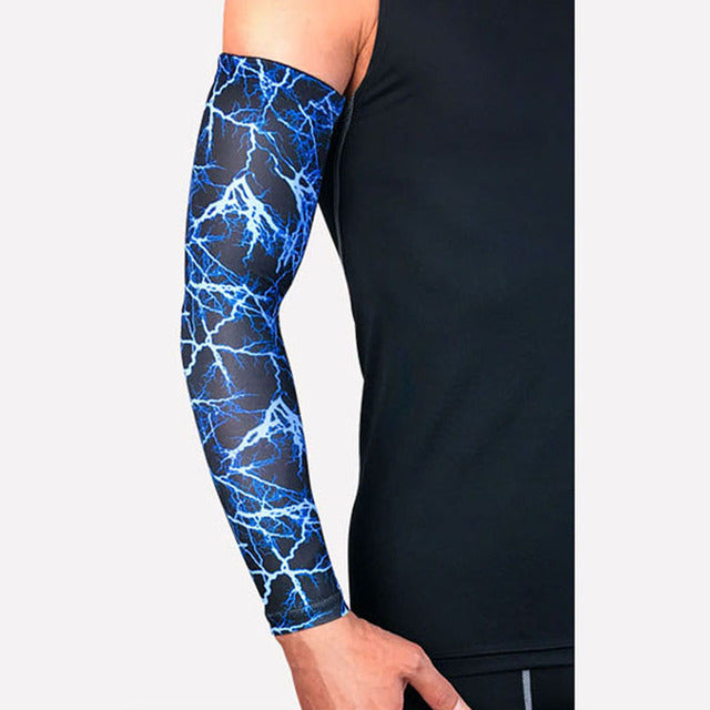 Takeover Compression Arm Sleeve - Blue Lightning